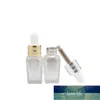 Opslagflessen potten 10 ml 20 ml 30 ml 50 ml vierkante glazen druppelaar fles goud zilverring witte top cosmetische verpakking lege vorst essenti fabriek prijs expert al o