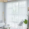 Gradient Pure Gauze Curtains for Living Dining Room Kitchen Green Tulle Hanging GrayTulle Curtain Finished Product Customization 210712