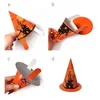 StoBag 20pcs Hat Shape Candy Packaging Paper Box Orange/Blue Halloween Decoration Event & Party Favour Kids For Home 211216