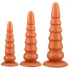 NXY Dildos Anal Brinquedos Apontados Pagoda Backyard Três Pedaço Set para Homens e Mulheres Masturbação Soft Silicone Chrysanthemum Divertido Expansão Plug Produtos Adultos 0225