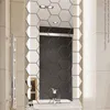 Mirrors 32Pcs Decorative Household Hexagon Shaped Mirror Wall Stickers For Sitting Room Bedroom