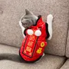 Trajes de gato Pet Ano Roupas Festa Traje Chinês Dinastia Tang Vestido com Envelope Vermelho279Y
