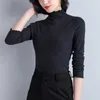 Fashion Figure-flattering Women Blouses Semi-high-neck Long Sleeve Women Tops Solid Base Shirt Plus Size 6349 50 210527