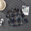 Spring Autumn Cotton Baby Boy Clothes Children Long sleeve shirt plad top tees Infant Out Kids Fashion Toddler Casual Clothing 210306