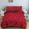 Morden Geometric Psychedelic Leopard Bedding Set King Queen Duvet Cover PillowCase 2 / 3pcs för vuxna sängkläder 210309