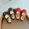 Toddlers Girls Leather Shoes PU Patent Children's Flats For Little Medium Girls Kids Black Party Shoes For Wedding Performance 210306