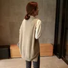 V neck Girls Pullover vest sweater Autumn Winter Short Knitted Women Sweaters Vest Sleeveless Warm Sweater Casual oversize 211018