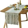 Vintage dentelle chemin de Table nappe napperon Table basse Center napperon tapis salle à manger décor blanc longueur 55 '' 70 '' 86 ''