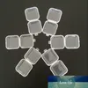 5ピースの空のプラスチックPPクリアスモール空の正方形の箱ジュエリーの耳のプラグコンテナネイルアートカラフルな装飾ダイヤモンド収納ケース