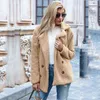 Höst Vinter Teddy Coat Kvinnor Faux Fur Coat Kvinnlig Oversized Teddy Jacket Ladies Ytterkläder Överrock Tjocka Vaw Plush Coats 211110