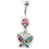 YYJFF D0181 ( 5 colors ) The jeweled stones 14G 11mm length Belly Button Navel Rings with mix colors