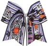 NEW 75Inch Halloween Cheer Bow Glitter Pumpkin Printed Ribbon Cheerleading Hairbows Girls Party Hair Accessories 12PCS7591370