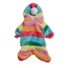 6 Färg Fashion Rainbow Dog Apparel Puppy Hoodie Coat Coral Velvet Vinter Varm Hooded Jumpsuit Kläder för Små Hundar Katter Söt Print Pet Jacka Partihandel L A135