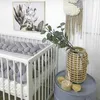 Four-color Baby Knot Bed 2.2M Baby Handmade Nodic Knot born Bed Bumper Tour De Lit Bebe Tresse Baby Bed Bumper Knot Crib 211025