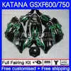 Body Kit voor Suzuki Katana GSXF750 Groene vlammen GSXF 600 750 cc GSX6F 03 04 05 06 07 18 NO.64 600CC GSX750F GSXF-750 GSXF600 750CC 2003 2004 2005 2006 2007 OEM-Valerijen
