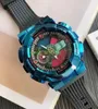 NEW MODEL COLOR Metal fashion waterproof student wristwatch Sport dual display GMT Digital LED reloj hombre watch relogio masc224K