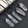 Onregelmatige natuurlijke kristallen steen goud verzilverd hanger kettingen met touw ketting voor vrouwen mannen party club sieraden