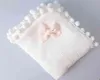 Baby Blankets Född Muslin Boho Anpassad Namn Swaddle Broderad Dusch Present Tassel 211105