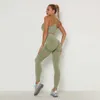 Set da yoga senza cuciture Abbigliamento da allenamento per donna Abbigliamento da palestra Abbigliamento fitness Manica lunga Crop Top Leggings a vita alta Reggiseno sportivo Tute sportive 210802