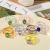 Cluster ringen als ik ins kleurrijke jelly kristal transparante hars acryl voor vrouwen meisje koreaans trendy feest sieraden vrouwelijke accessoire