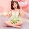 Kids Clothes Girls Vest + Short Teenage Clothing Patchwork Sets Casual Style Children's Summer 210528