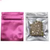 7,5 * 10 cm Matte Clear / Rose Couleur Aluminium Foil Package Sac Retail Zip Lock Zipper Mylar Sacs de stockage des aliments 100 Pieceshigh quatity