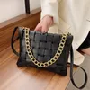 Weave Design High Quality Leather Shoulder Crossbody Bags for Women 2021 New Fashion Chain Ladies Baguette Bag Handbags