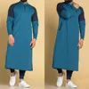 Roupas étnicas homens árabe jubba thobe moda muçulmana islâmica abaya dubai kaftan masculino manga longa costurando manto de suéter do Paquistão saudita