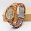 Wristwatches Fashion Handmade Women Dress Wood Watch Natural Zebra Sandalwood Wristwatch For Men Woman Japan Quartz Analog Wooden Wateches