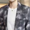 ファッション男性のブレザータイ染料カジュアルドレスコートスリムフィットスーツジャケットのウェディングビジネスブレザーマスコニーノストリートウェア社会服210527