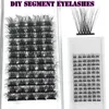 Yanlış Kirpikler 10 ~ 13mm DIY Ultra-ince Işın Uzatma Ön Kesim Segment Lashes Doğal Wispy Fluffy Bak Band El Yapımı Göz Makyaj Araçları