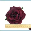 Dekorative Blumen Kränze Festliche Partyzubehör Hausgarten100PCS Künstlich tiefrote Rose Seidenblumköpfe für Hochzeitsdekor9084731