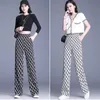 Harajuku vestuário vintage mulheres mulheres calças de verão ampla para calças de cintura alta Y2K Q0801