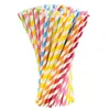 Biodegradable Disposable Stripes Paper Straw Environmental Colorful Drinking Straw Wedding Kids Birthday Party Decoration Supply Bar Tool