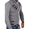 Maglioni da uomo 2021 primavera inverno moda in pelle fibbia maglione uomo misto lana misto caldo maglieria maschio pullover classica maglia maglia jumper nx1780