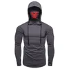 Men met lange mouwen s Hoodies met skeletprintmasker Zwart grijze elasticiteit jas Moto Biker Style Cool Sweatshirts Men Hoodies LJ200826