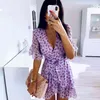 lindos vestidos cortos de color púrpura