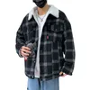 Winter Plaid Cotton Coat Casual Fashion Warm Mäns Bekvämjacka Svart Vit Asiatisk Storlek Stor storlek 5xl 211104