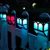 Lâmpada de parede ao ar livre lâmpada de parede à prova d 'água cerca de cerca da escada villa pátio jardim lâmpada solar led luz colorida luz de cerca