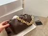 Fashion Designer Shoulder Underarm Bag Female luxury 2022 Popular New Summer Fold Wide Gold Chain Clouds White Black clutch B4co#