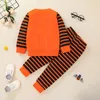 Miúdos Conjuntos de Roupas Meninas Rapazes Outfits Crianças Abóbora Imprimir Tops + Stripe Calças 2 Pçs / Set Primavera Outono moda moda roupas de bebê