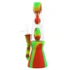 Brokhahs colorés Silicone Bong Tobacco Tabac Tuyau d'eau Hookah Shisha Bongs avec bol en verre 4 styles peut choisir