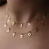 Lettre initiale Collier nom tour de cou 14K or rempli bijoux numéro pendentifs Collier Femme Kolye bijoux Boho Collier pour femmes Q05602282