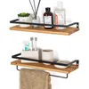 Wandplank Houten Opslag Rack Houder Badkamer Opslag Plank Keuken Woonkamer Wandmontage Lade Partitie Home Organizer 210705