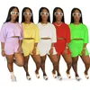 Kadın Trackuitstwo Parça Set Moda Eğlence Spor Giymek Düz Renk At Nalı Omuz İpli Kıyafetler