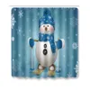 Boże Narodzenie Drzewo Snowman Prysznic Zasłony Zestaw Poliestrowej tkaniny Kąpiel Wodoodporna kurtyna kąpielowa na prezenty świąteczne Wystrój łazienki