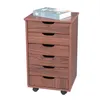 2022 Living Room Furniture Six Drawers MDF With PVC Wooden Filing Cabinet Dark Walnut Color