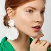 Charm Sun flower Shape Earrings Cute Rice Bead Woven stud Pendant Dangle Fresh Chic Women Girls
