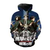 Populär anime hoodies attack på titan 3d tryckt hooded tröja män kvinnor hajuku hip hop pullover hoodie coat unisex kläder y0816