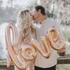 Ligatures amour lettre feuille ballon anniversaire mariage saint valentin fête décoration boules à lèvres fournitures de fête